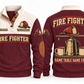 Fire Fighter FFR08 sports sweatshirt jujube-red, front and back with flat printed artwork