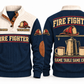 Fire Fighter FFR08 sports sweatshirt navy, front and back with flat printed artwork