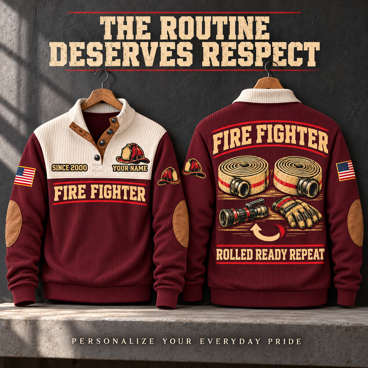 Fire Fighter Reset for the Next Call jujube red personalized sports sweatshirt, everyday routines