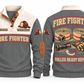 Fire Fighter FFR09 sports sweatshirt grey, front and back with flat printed artwork