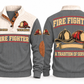 Fire Fighter FFR10 sports sweatshirt grey, front and back with flat printed artwork