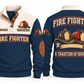 Fire Fighter FFR10 sports sweatshirt navy, front and back with flat printed artwork