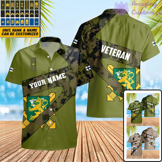 Personalized Finland Soldier/ Veteran Camo With Name And Rank Hawaii shirt 3D Printed  - 3001240001