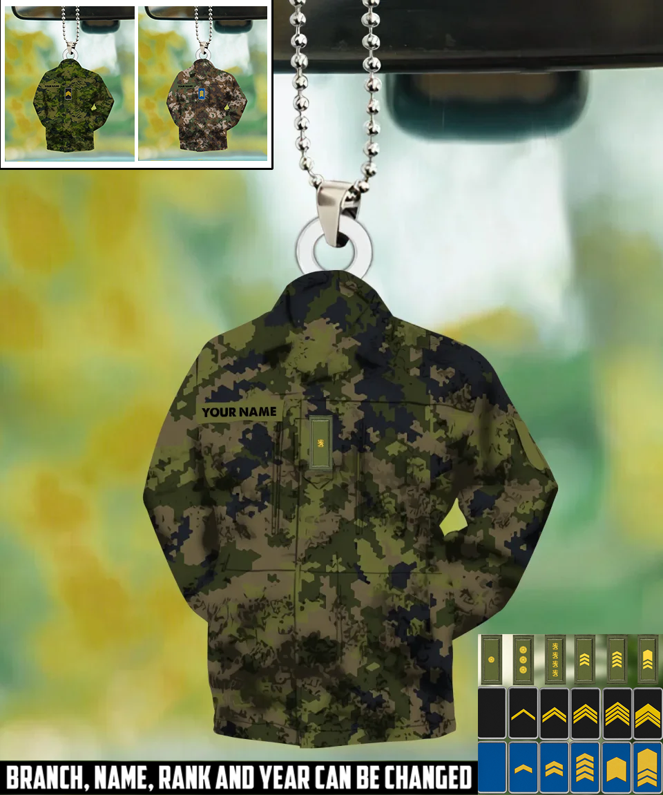 Personalized Finland Veteran/Soldier Christmas with Name and Rank Ornament Printed - 17318880