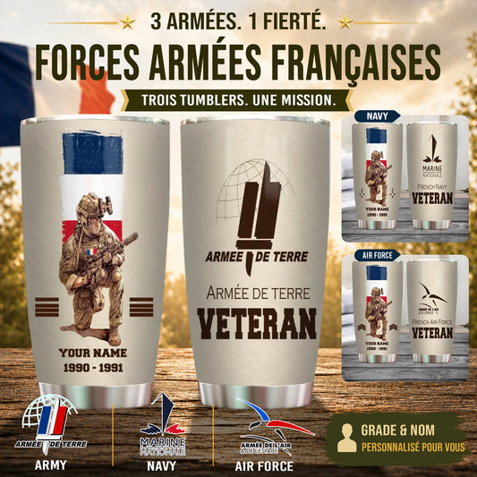 Personalized France Veteran/ Soldier With Rank, Year And Name Tumbler - 17179776