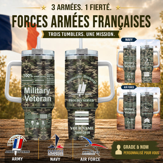 Personalized France Veteran/ Soldier With Rank, Year And Name Camo Tumbler - 17745696
