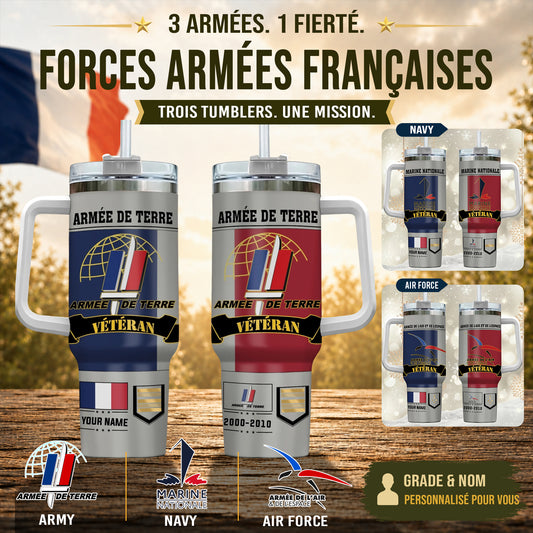 Personalized France Veteran/ Soldier With Rank, Year And Name Camo Tumbler - 17652384