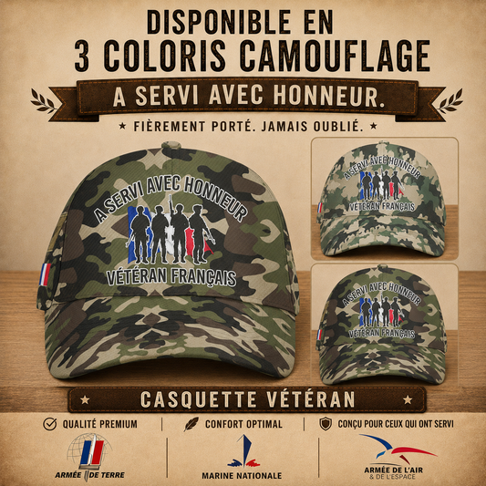Personalized Rank, Year And Name France Soldier/Veterans Baseball Cap - 17676576