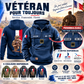 Personalisierter Vintage-Kapuzenpullover mit französischem Soldaten-/Veteranen-Print – 27062401QA