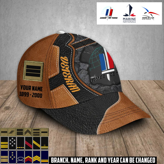 Personalized Rank, Year And Name France Soldier/Veterans Baseball Cap - 17373312