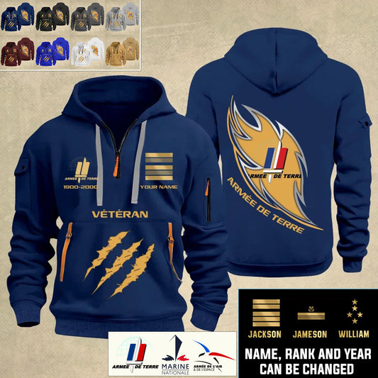 Personalized France Soldier/ Veteran With Name, Year And Rank Zip Hoodie Multicolor - 17365536