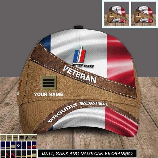 Personalized Rank And Name France Soldier/Veterans Baseball Cap - 17268768