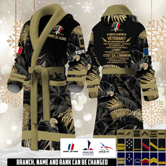 Personalized Rank And Name France Soldier/Veterans Bathrobe - 1765238401