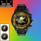Personalized Germany Soldier/ Veteran With Name, Rank And Year Black Stainless Steel Watch - 1803240001 - Gold Version