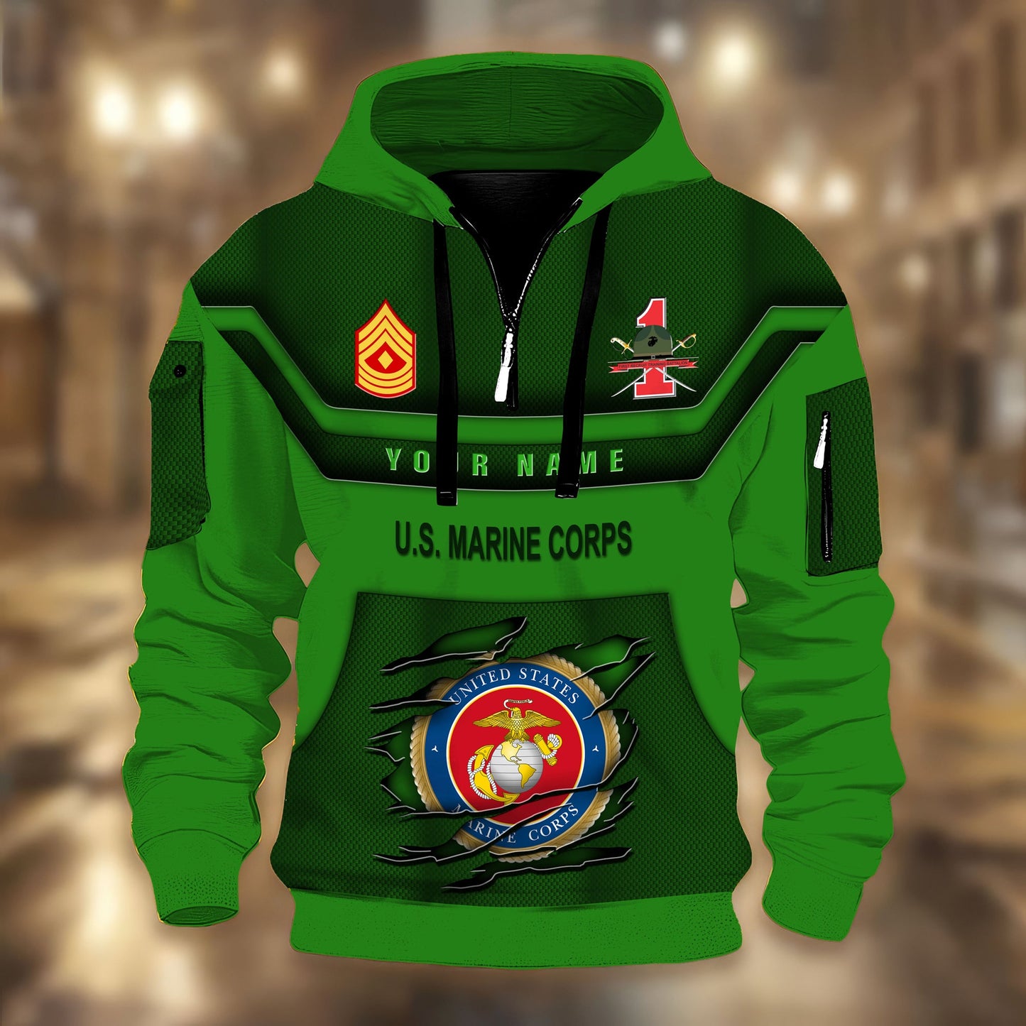 Marines Battalions - Personalized US Soldier/ Veteran 3D Half-zip Hoodie -17508096
