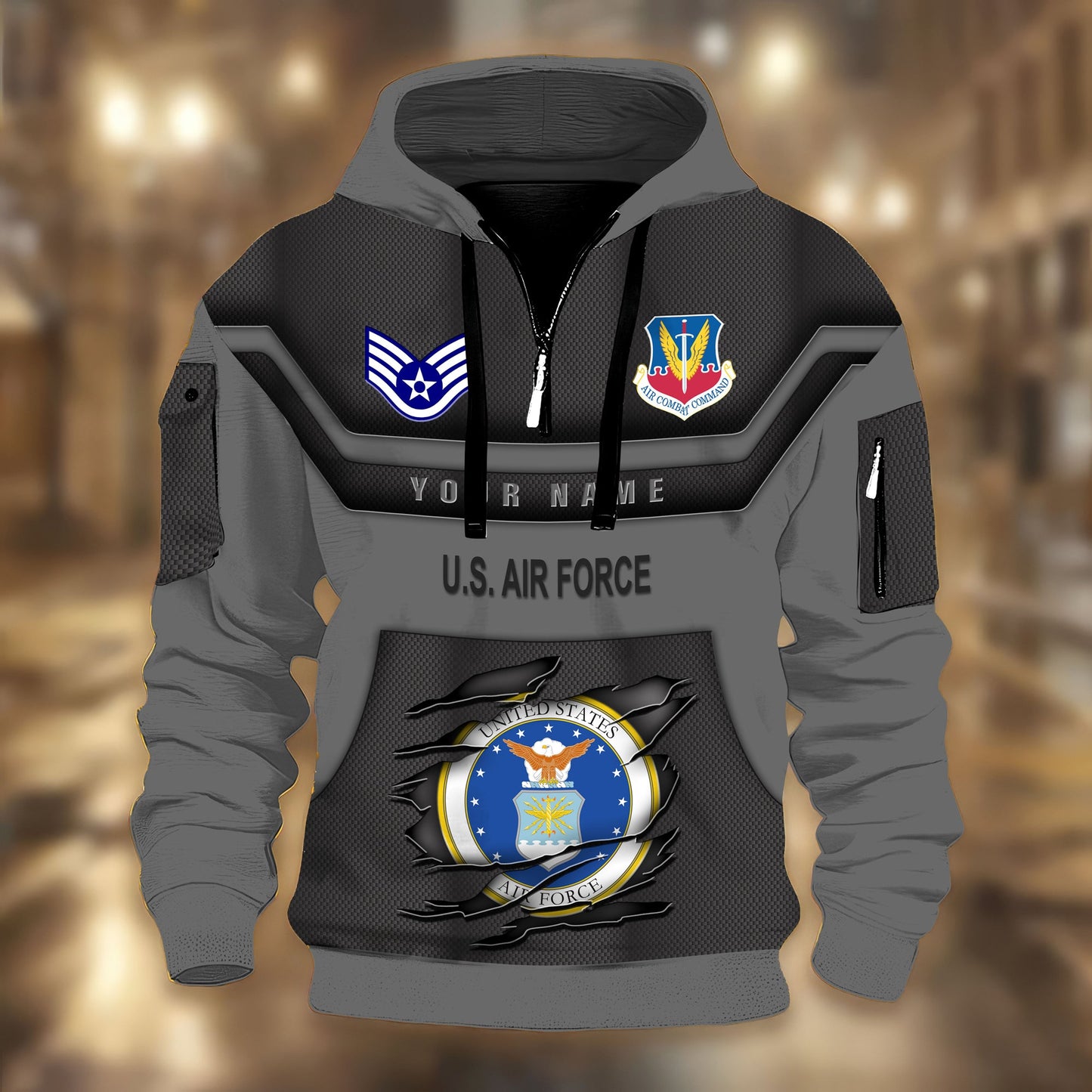 Air Force Command - Personalized US Soldier/ Veteran 3D Half-zip Hoodie -17508096