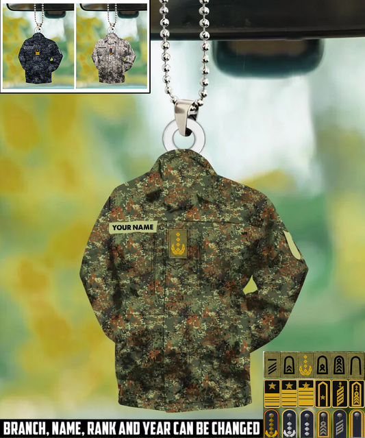 Personalized Germany Veteran/Soldier Christmas with Name and Rank Ornament Printed - 17318880