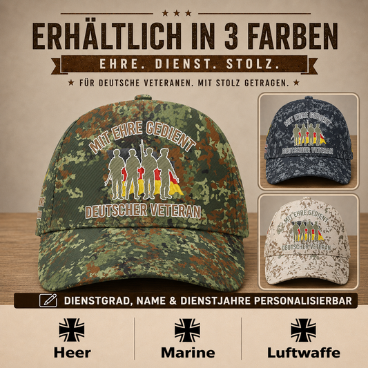 Personalized Rank, Year And Name Germany Soldier/Veterans Baseball Cap - 17676576