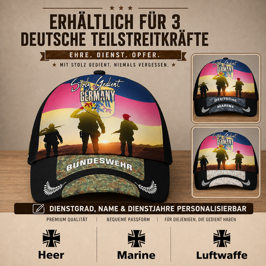 Personalized Rank And Name Germany Soldier/Veterans Baseball Cap - 17680032
