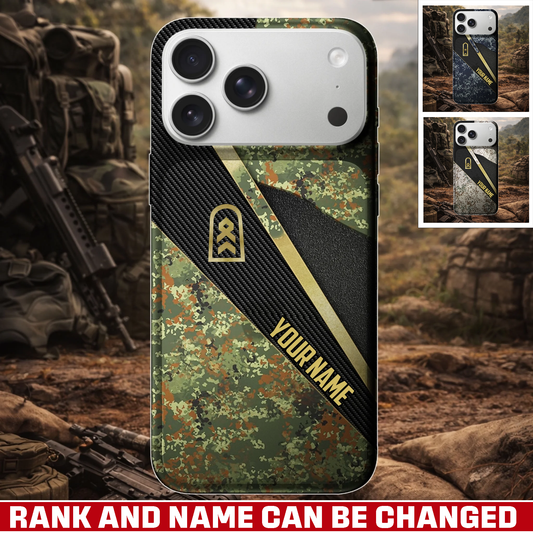 Personalized Germany Veteran/ Soldier With Rank And Name Camo Phone Case - 17728416