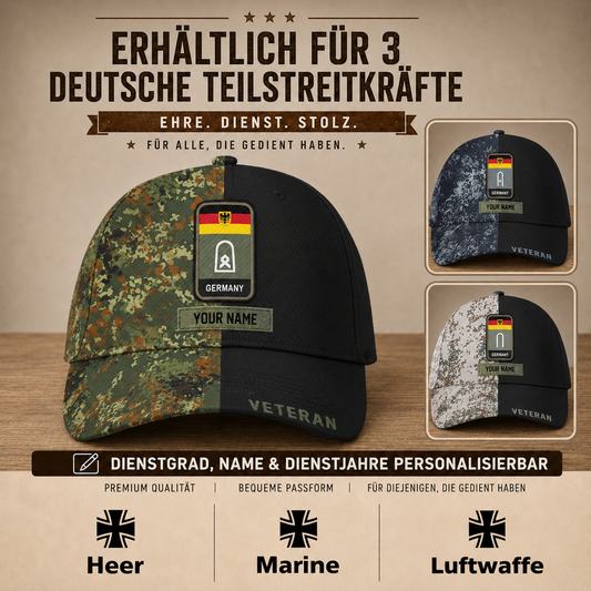 Personalized Rank And Name Germany Soldier/Veterans Baseball Cap - 17734464