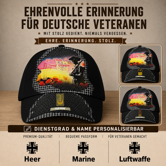 Personalized Rank And Name Germany Soldier/Veterans Baseball Cap - 17680896