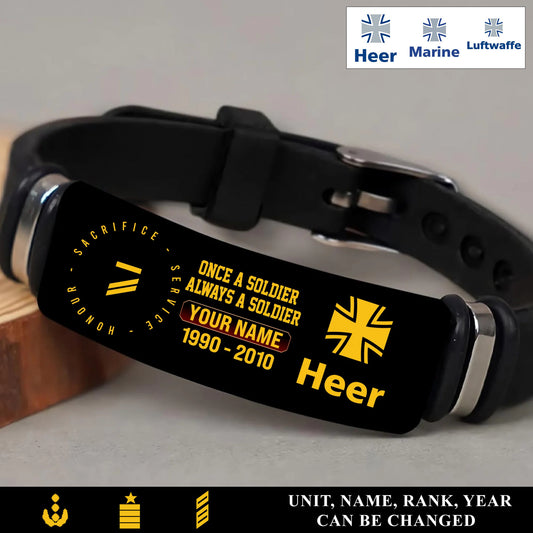 Personalized Germany Soldier/ Veteran With Rank, Name And Year Bracelet - 17452800
