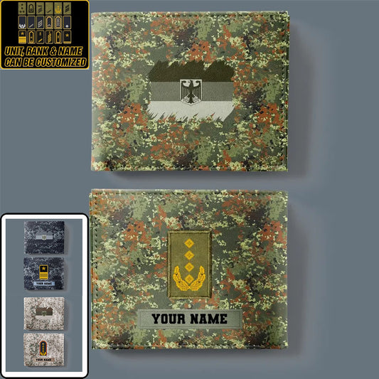 Personalized Germany Soldier/ Veteran Camo With Name And Rank Wallet 3D Printed - 2501240001