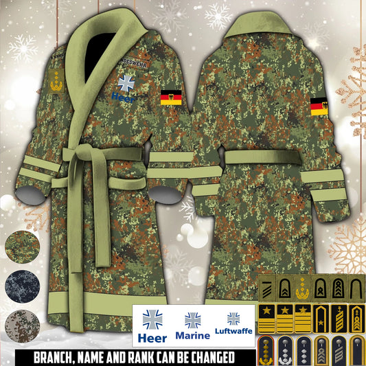 Personalized Rank And Name Germany Soldier/Veterans Bathrobe - 1764720001