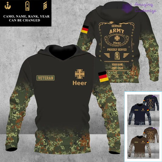 Personalized Germany Soldier/Veteran Camo with Name, Year and Rank Hoodie All Over Printed - 1721606402