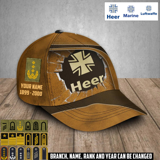 Personalized Rank, Year And Name Germany Soldier/Veterans Baseball Cap - 17374176
