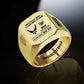 Air Force Command - Personalized US Soldier/Veteran with Name and Rank Engraved Men’s Ring - 1775692803