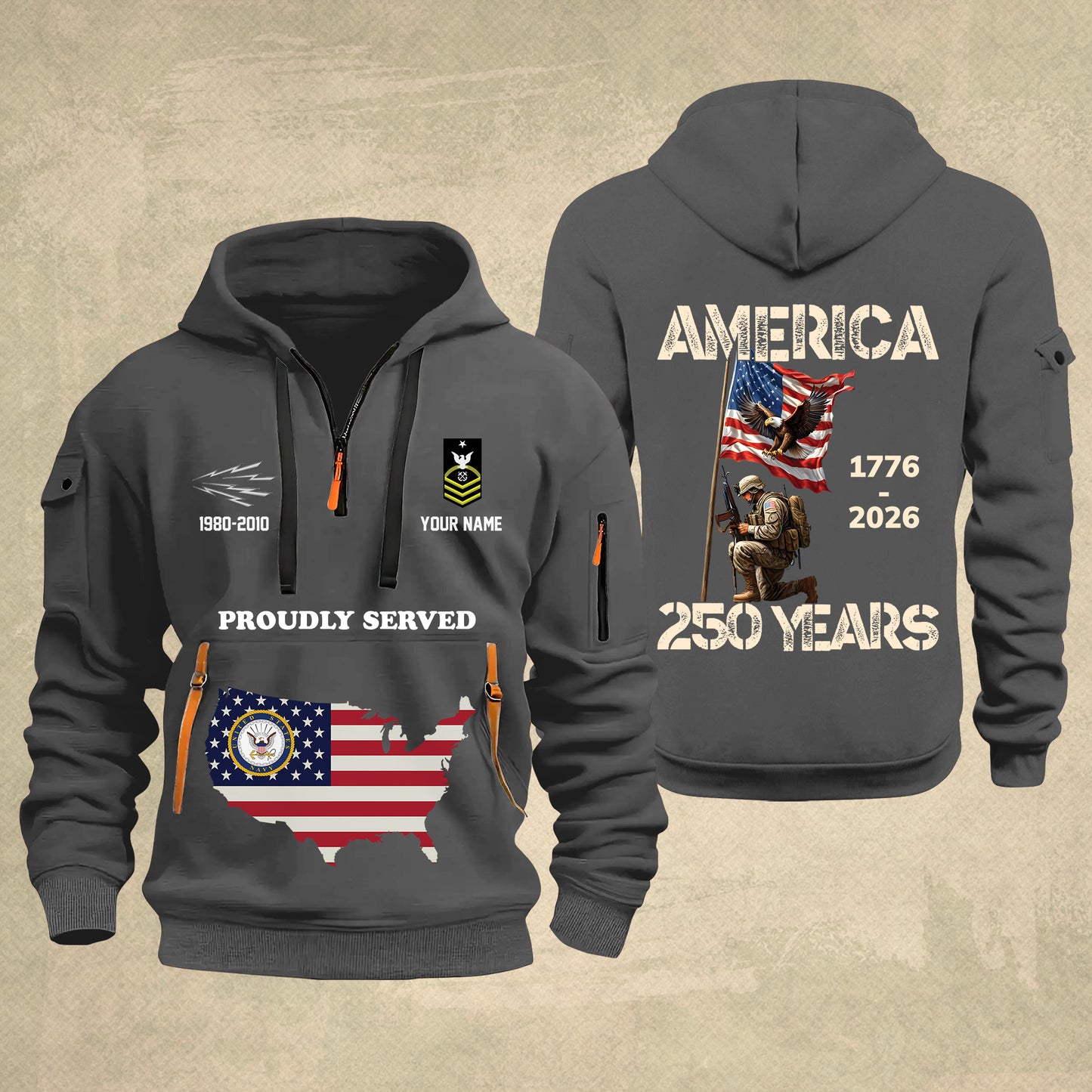 Navy Rating - Personalized America 250 Years Zip Hoodie Multicolor, Custom U.S. Soldier Branch Hoodie, Happy Independence Day, 4th Of July Zip Hoodie - 1769040002
