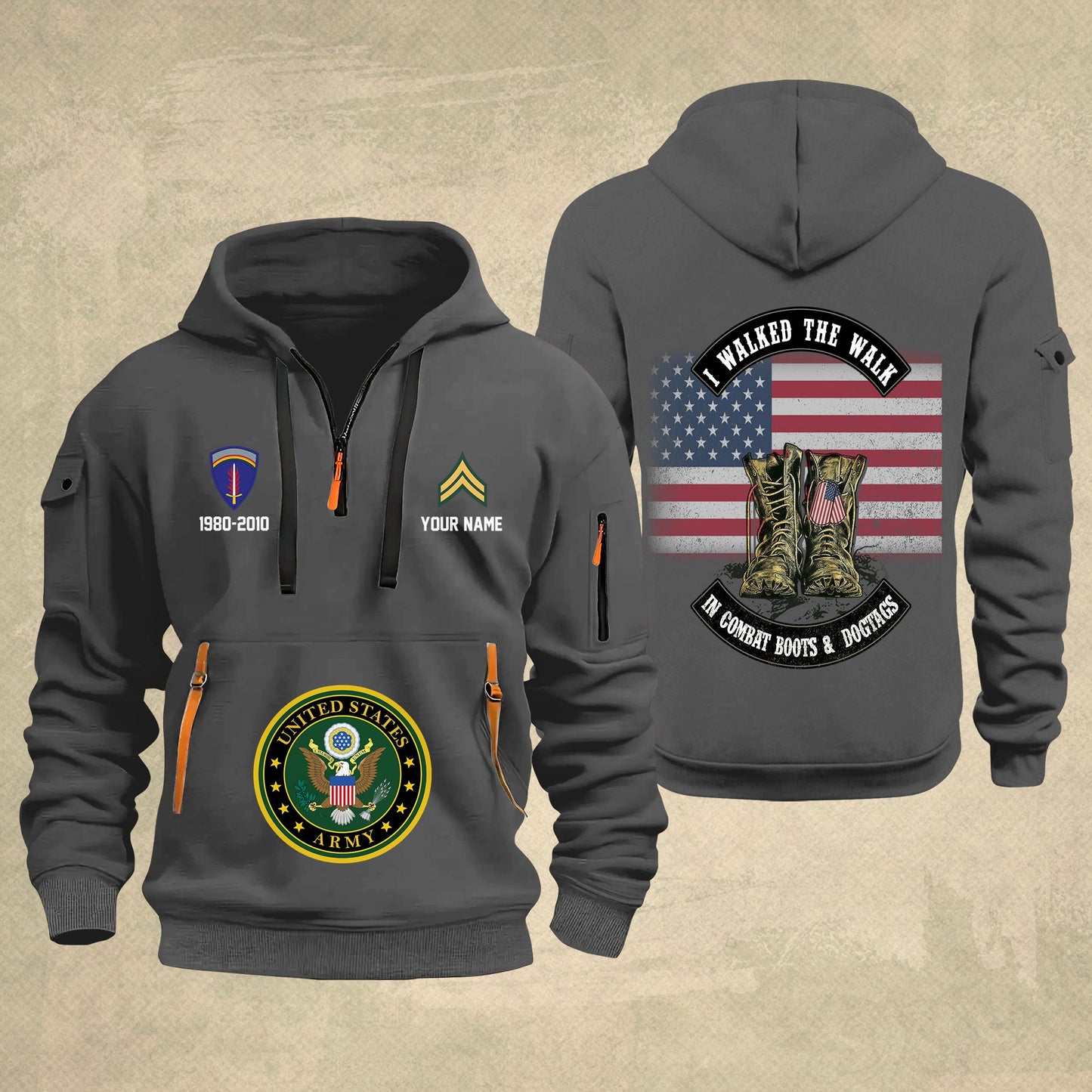 Army Division - Personalized US Soldier/ Veteran With Name And Rank Zip Hoodie Multicolor - 17349984