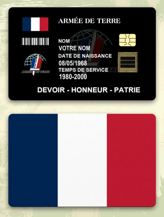 Personalized France Soldier/ Veteran With Rank, Name And Year Aluminum Wallet Card -  David LC