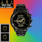 Personalized Ireland Soldier/ Veteran With Name And Rank Black Stainless Steel Watch - 17115840 - Gold Version