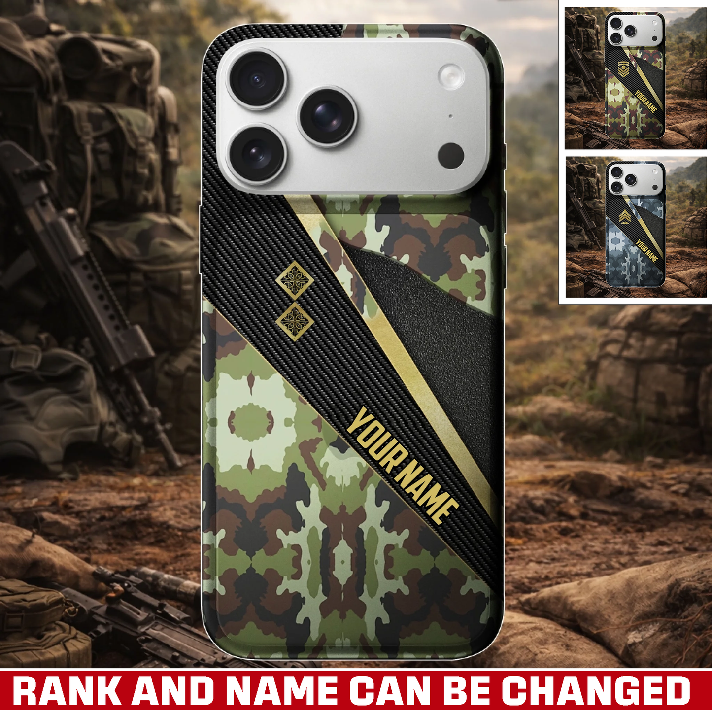 Personalized Ireland Veteran/ Soldier With Rank And Name Camo Phone Case - 17728416