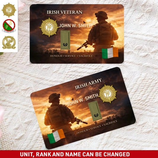 Personalized Ireland Soldier/ Veteran With Rank, Name And Year Aluminum Wallet Card - 1772496
