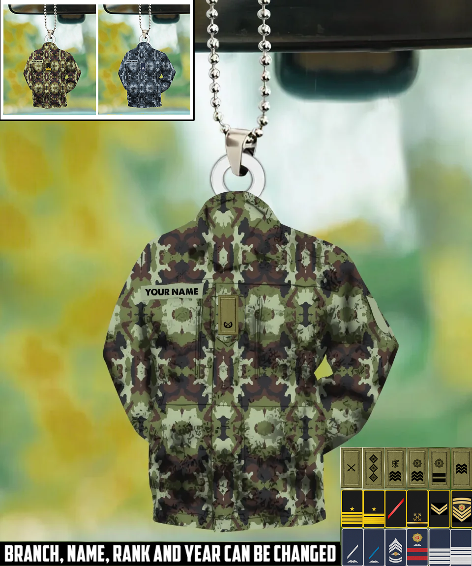 Personalized Ireland Veteran/Soldier Christmas with Name and Rank Ornament Printed - 17318880