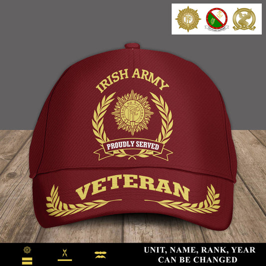 Personalized Rank, Year And Name Ireland Soldier/Veterans Baseball Cap - 17534880