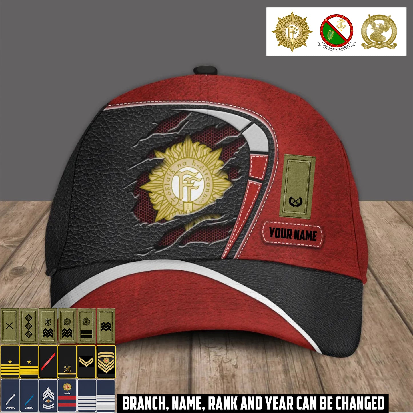 Personalized Rank And Name Ireland Soldier/Veterans Baseball Cap - 17375040