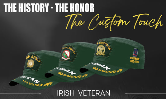 Personalized Ireland Soldier/ Veteran With Name, Year And Rank Military Cap - 17497728