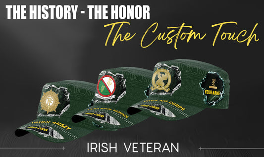 Personalized Ireland Soldier/ Veteran With Name, Year And Rank Military Cap - 17501184