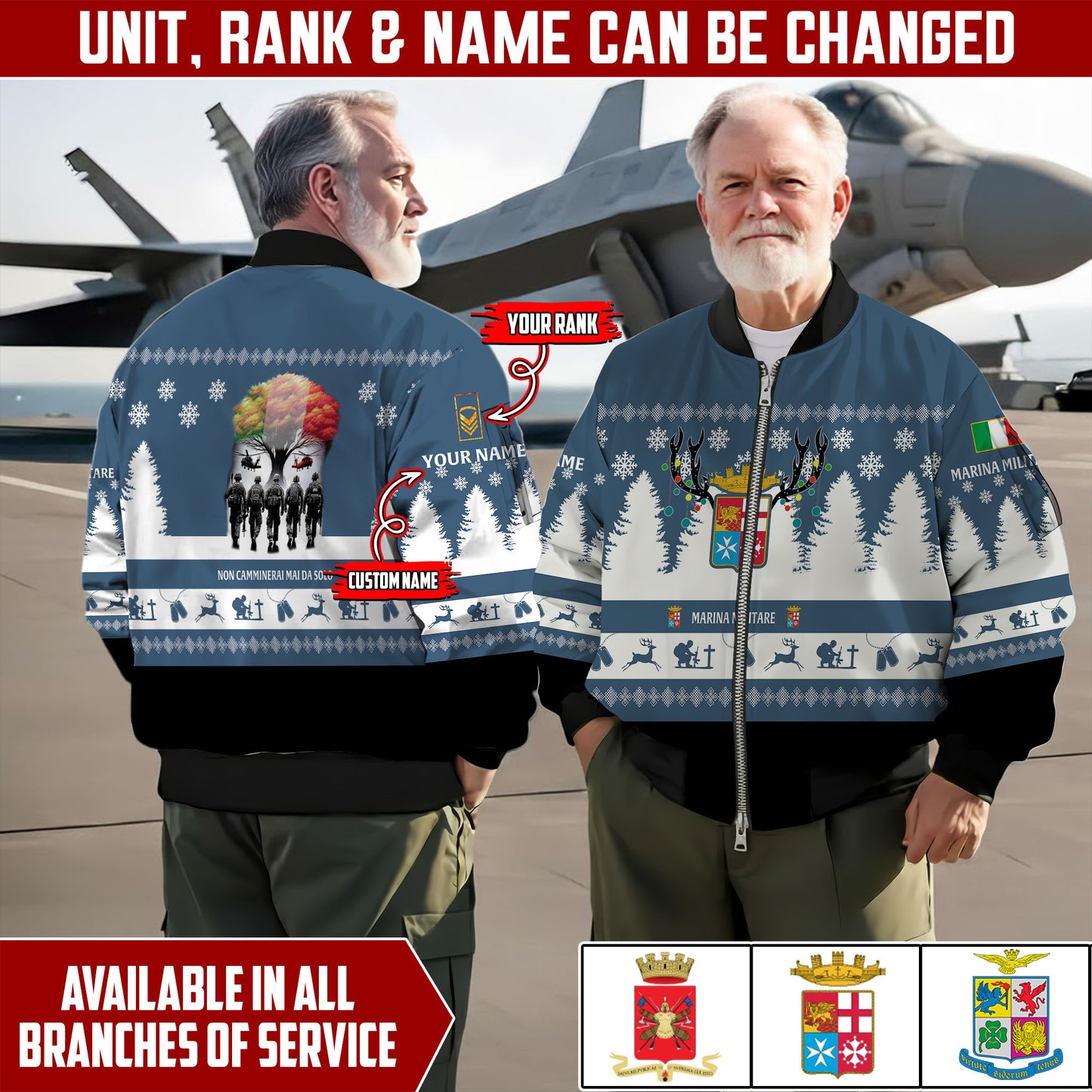 Personalized Italy Soldier/Veteran Camo with Name And Rank Sweater All Over Printed - 17298144