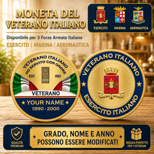Personalized Italy Veteran/ Soldier With Rank, Name And Year Challenge Coin - 17731008