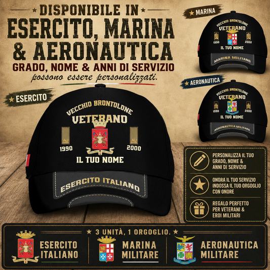 Vecchio Brontolone Veterano Cappello - Personalizzabile con Nome e Grado - 1757376005