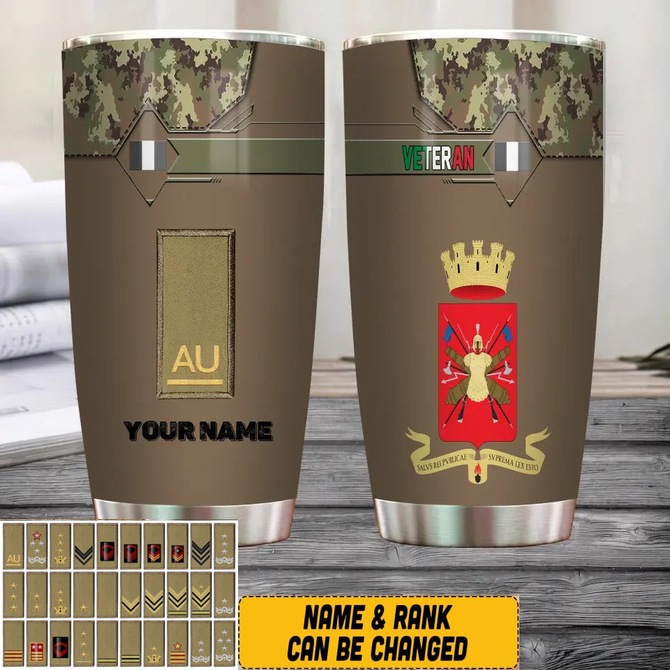 Personalized Italy Veteran/Soldier With Rank And Name Camo Tumbler All Over Printed - 2505230001
