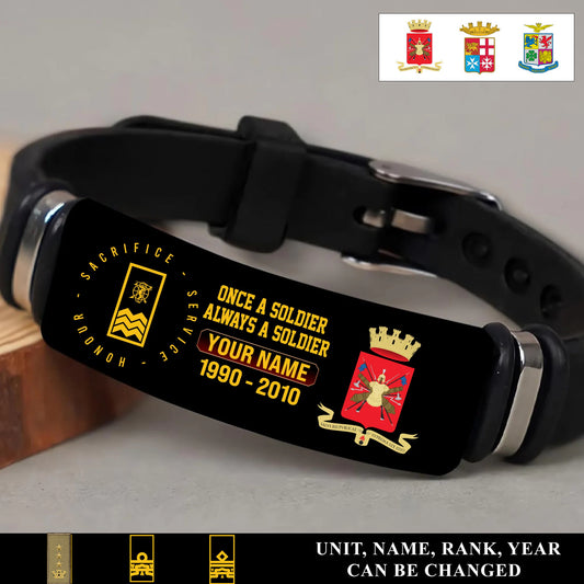 Personalized Italy Soldier/ Veteran With Rank, Name And Year Bracelet - 17452800