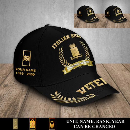 Personalized Rank, Year And Name Italy Soldier/Veterans Baseball Cap - 17282592