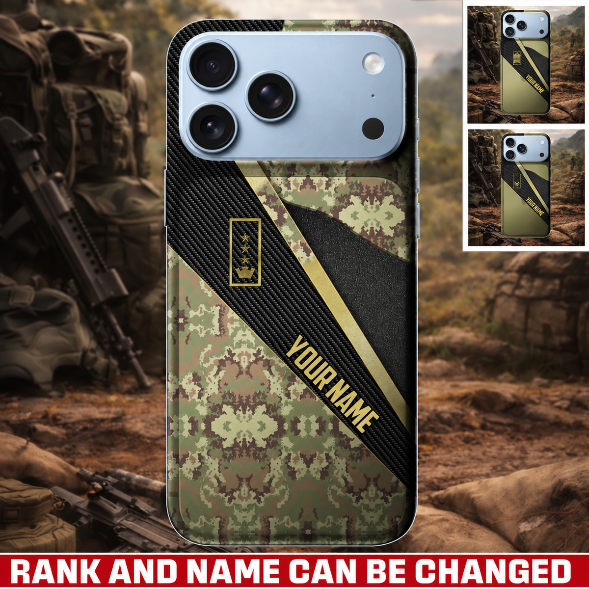 Personalized Italy Veteran/ Soldier With Rank And Name Camo Phone Case - 17728416